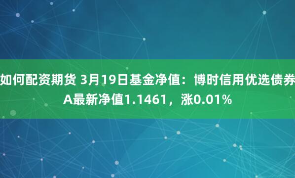 如何配资期货 3月19日基金净值：博时信用优选债券A最新净值1.1461，涨0.01%