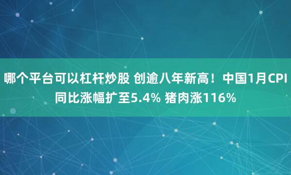 哪个平台可以杠杆炒股 创逾八年新高！中国1月CPI同比涨幅扩至5.4% 猪肉涨116%
